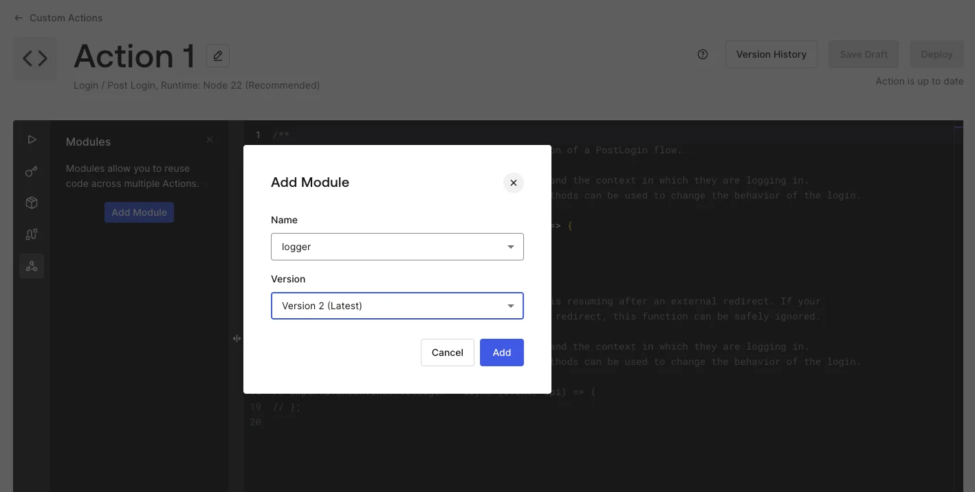 Actions - Add Action Module