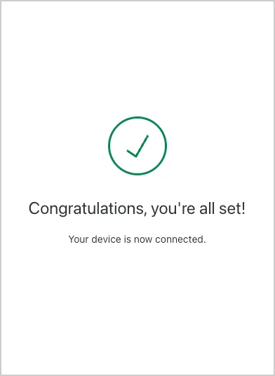 Flows - Device Authorization - Congratulations notification for user