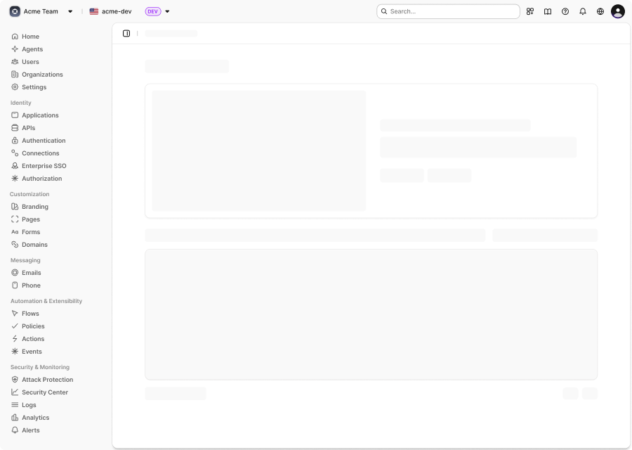 New dashboard navigation UI