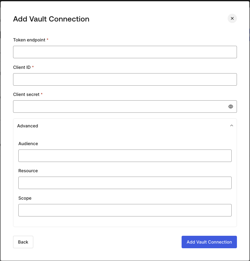 Dashboard > Actions > Forms > Vault > HTTP 