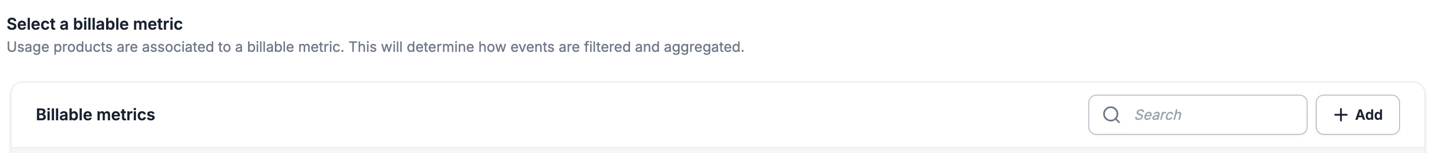 Billable Metric Product Creation