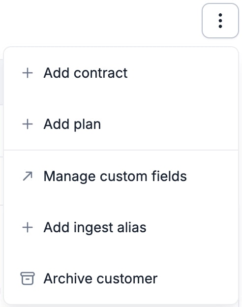 Quick Actions Customer Page
