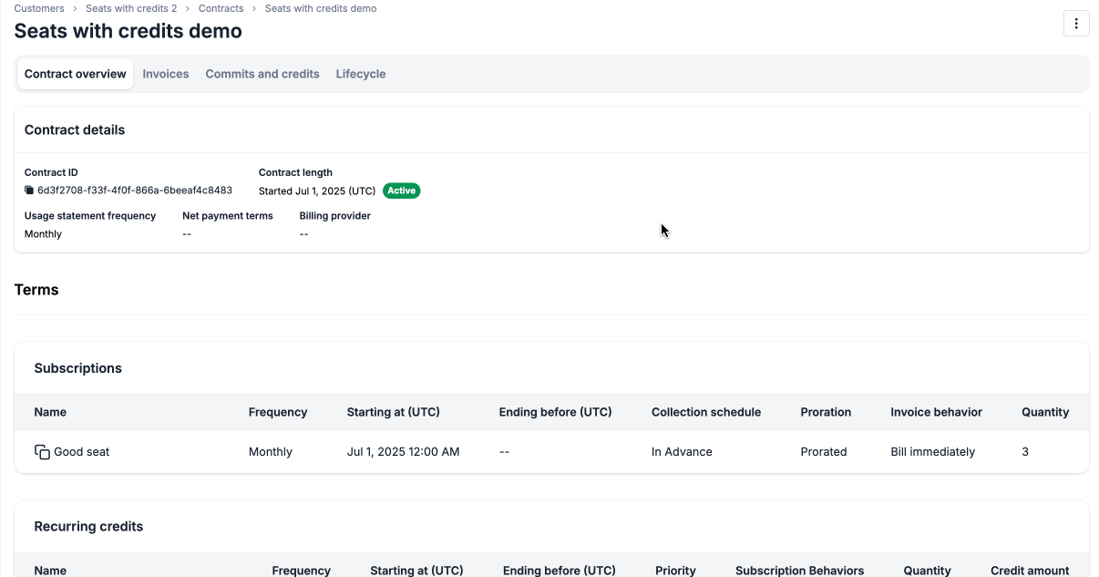 Seat-based Credit Pools Demo