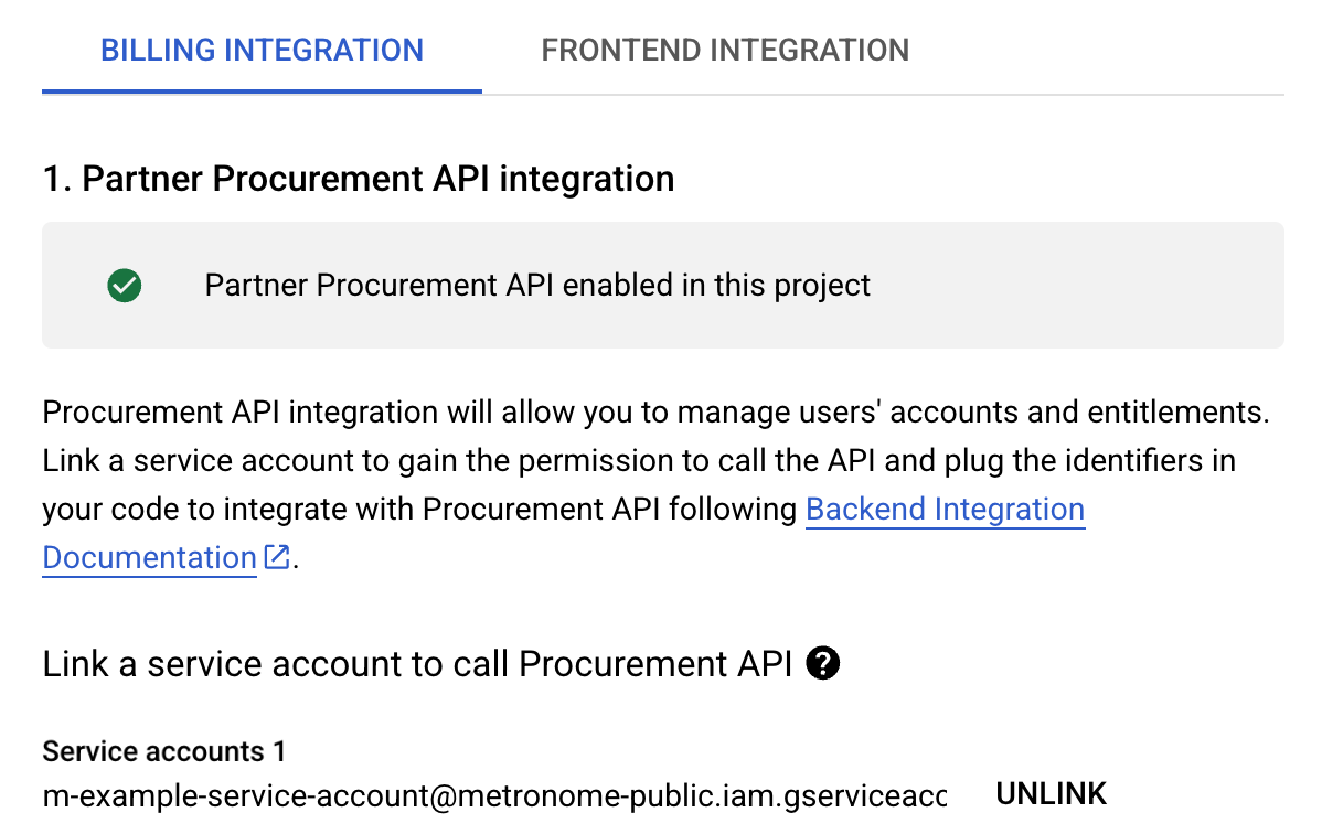 GCP procurement API access
