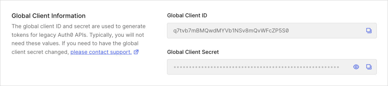 Dashboard Tenant Settings Advanced Tab Global Client Information