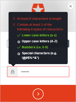 Auth0 Lock Password Strength checks on Desktop