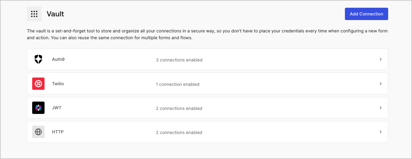 Dashboard > Forms > Vault