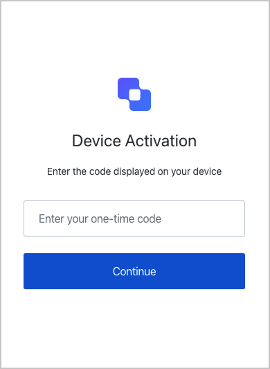 Auth0 Flows Device Authorization prompt directing the user to enter the code displayed on their device