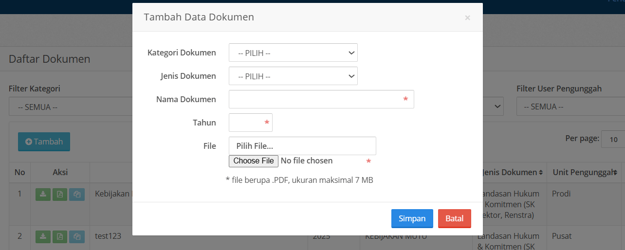 Fak Dokumen Tambah