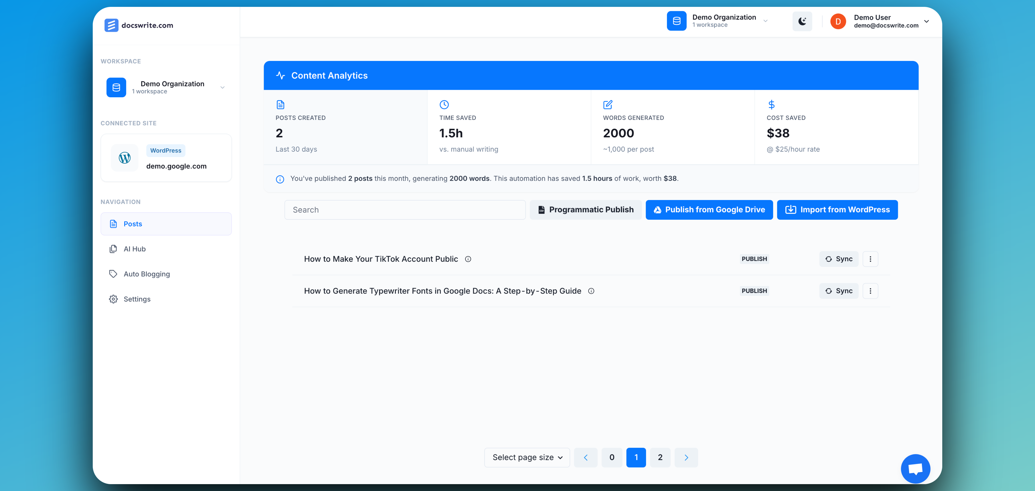 Docswrite Dashboard Image