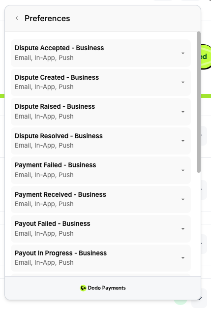 Notification Preferences