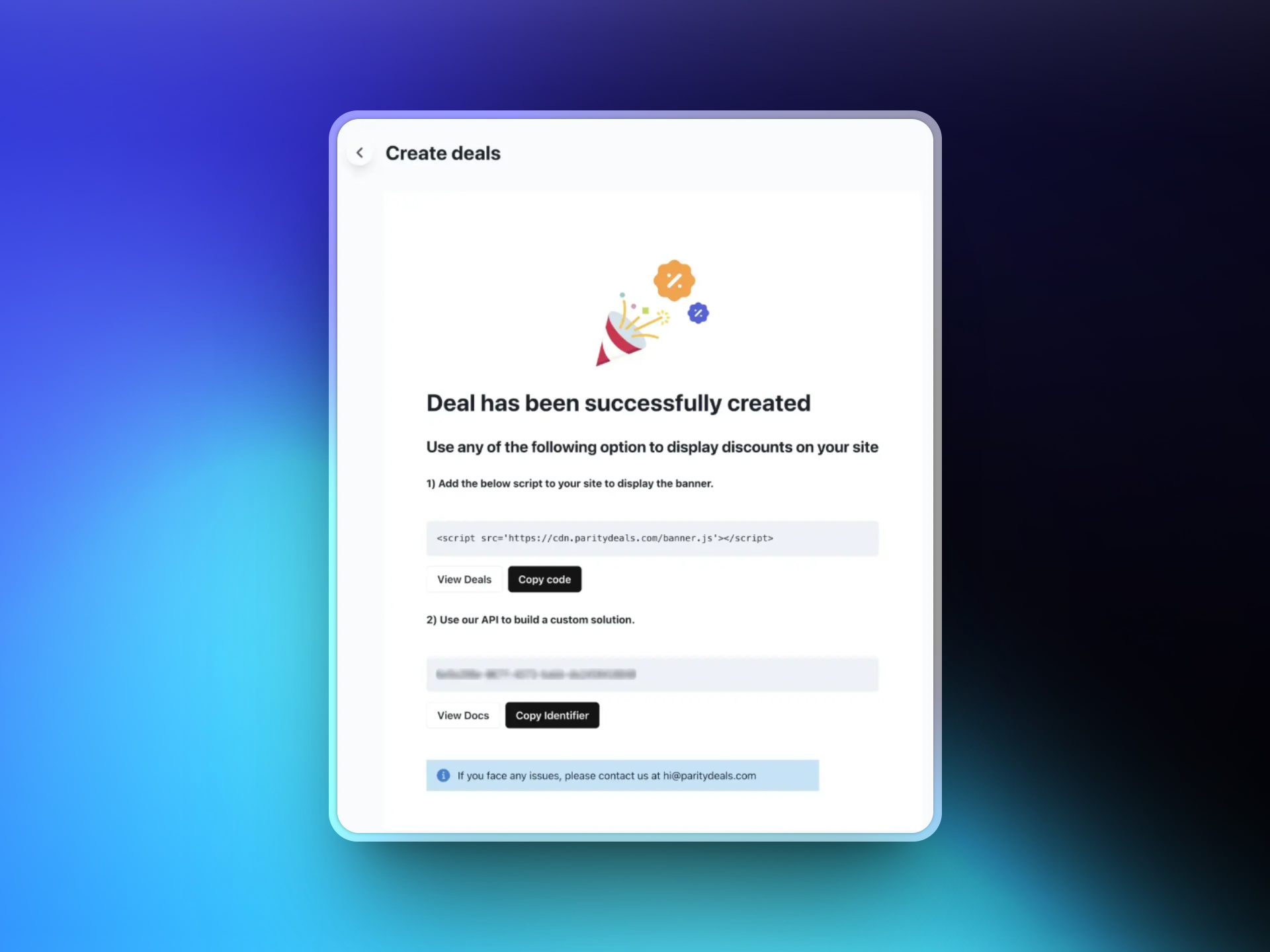 ParityDeals integration script