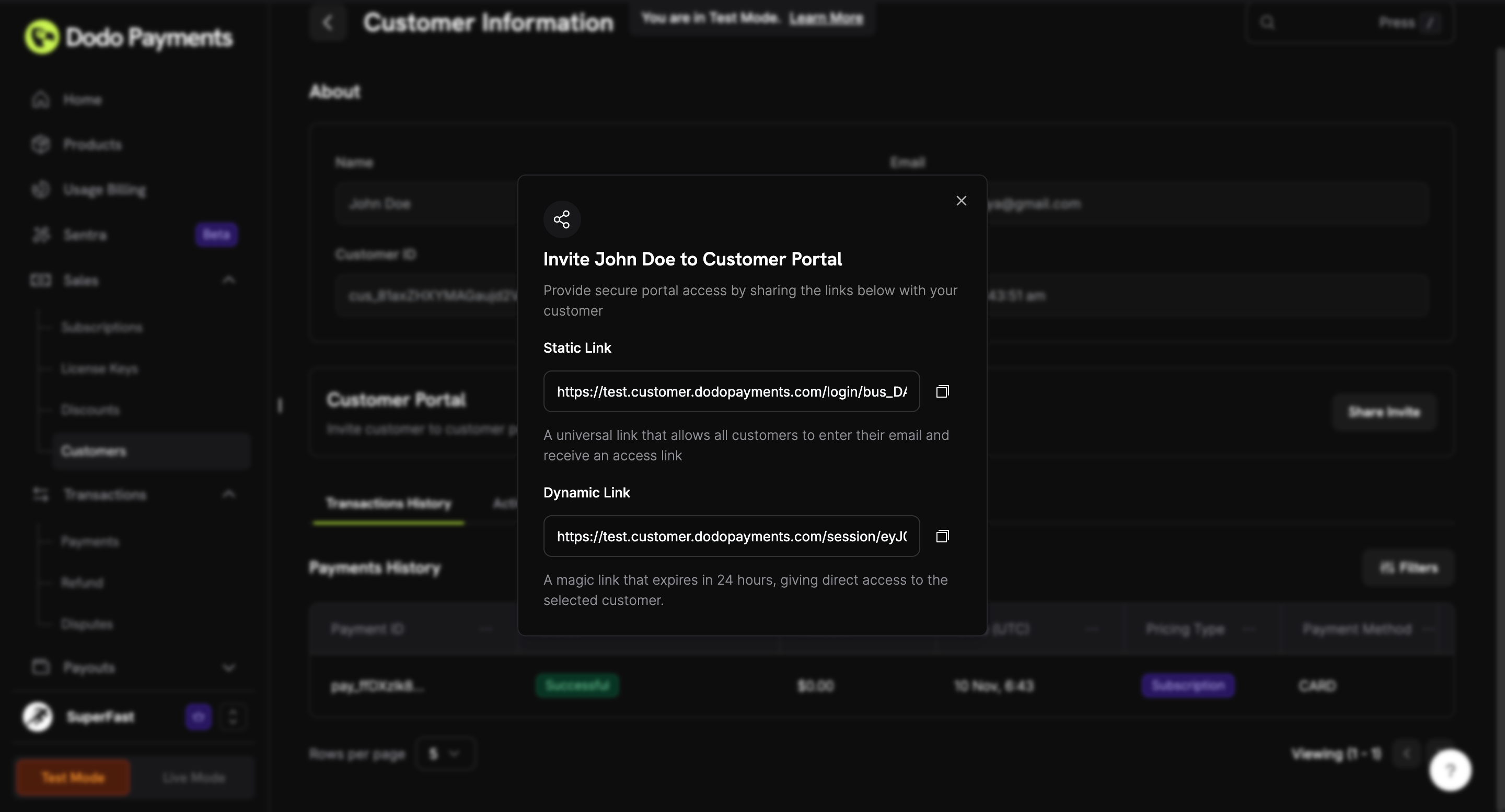 Magic link direct access