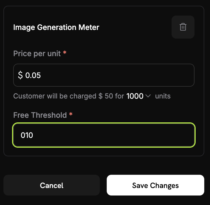 Pricing configuration