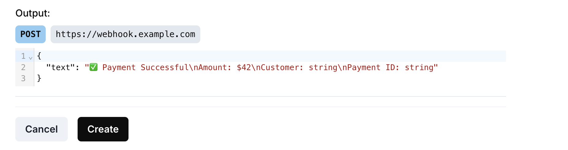 Test transformation and create button