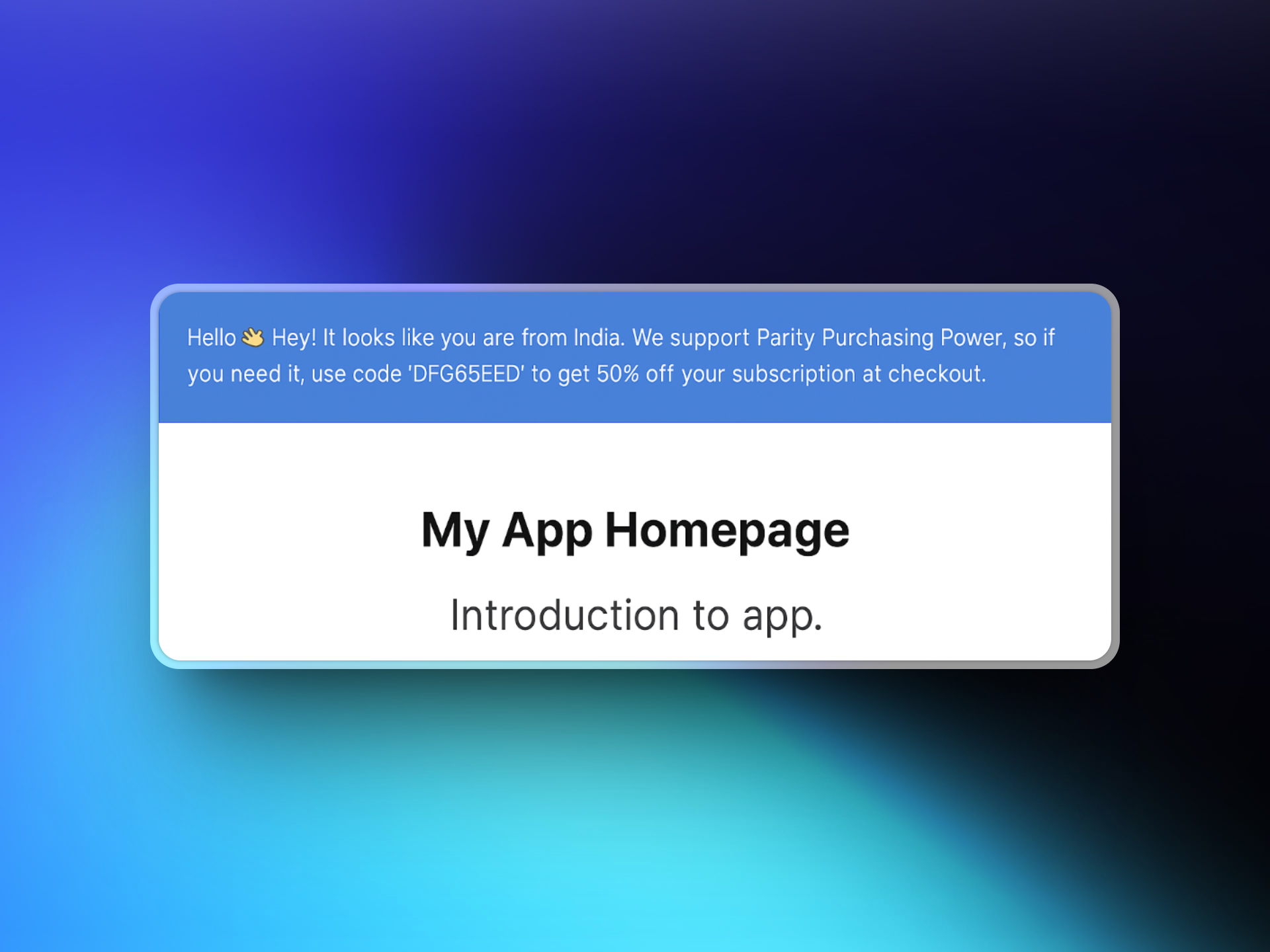 ParityDeals discount banner example