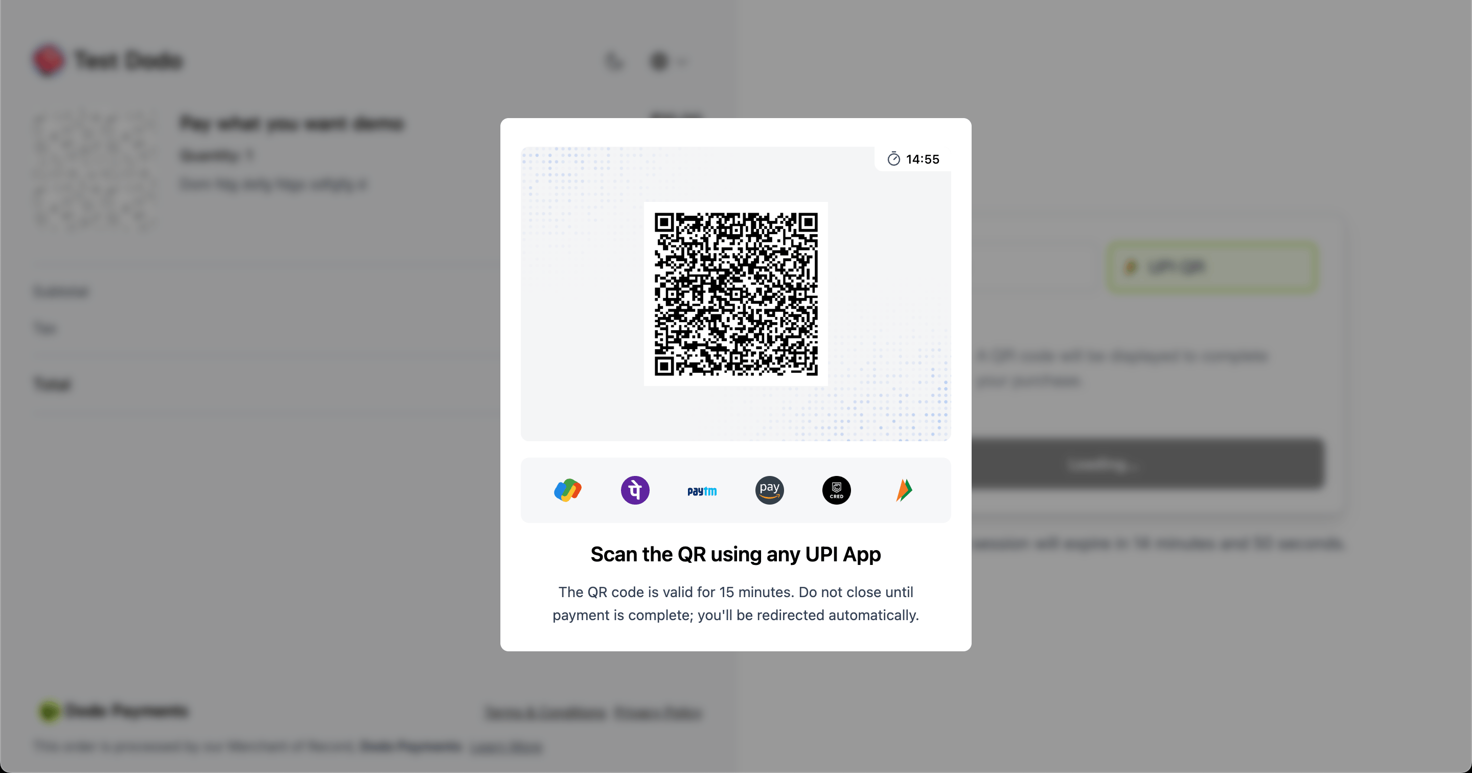 UPI QR Feature