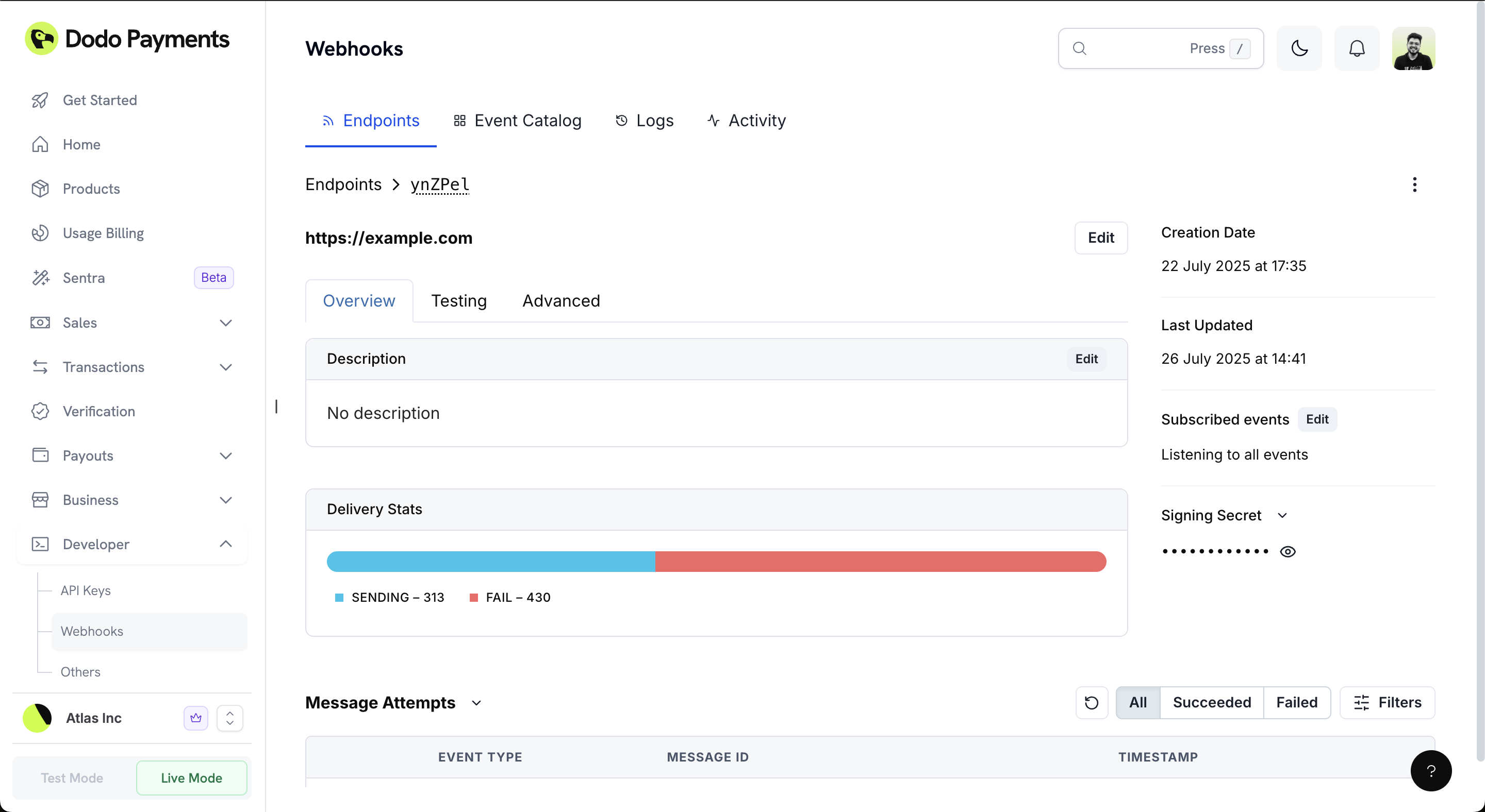 Webhooks - Dodo Payments Documentation