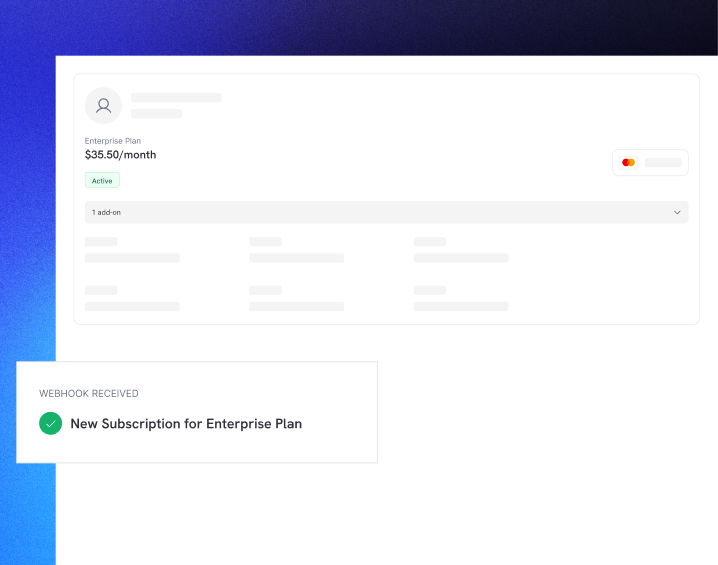 Subscription created with webhook notification