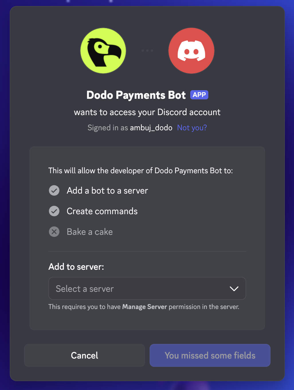 Discord エンタイトルメント - Dodo Payments Documentation