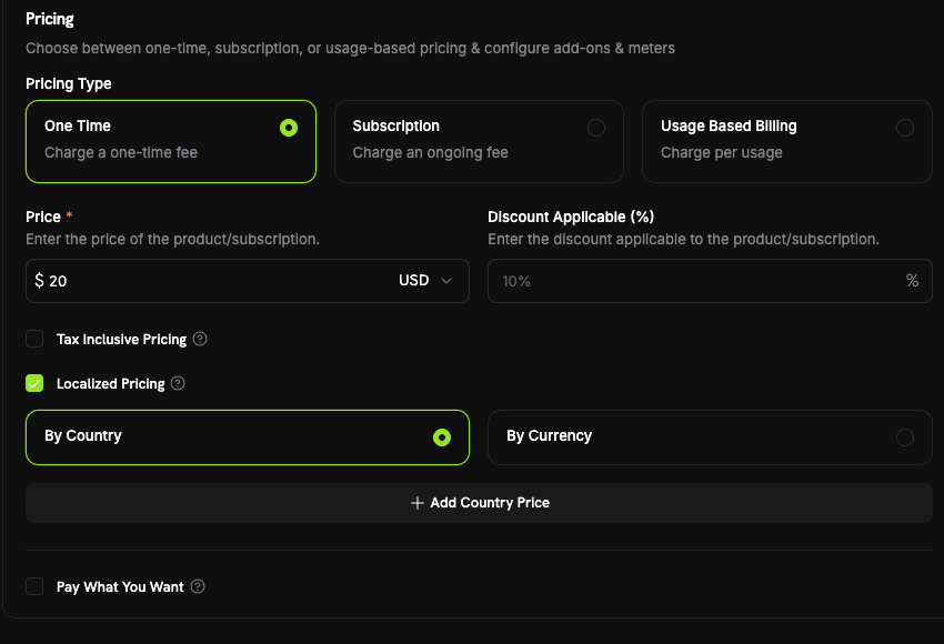 Localized Pricing - Dodo Payments Documentation