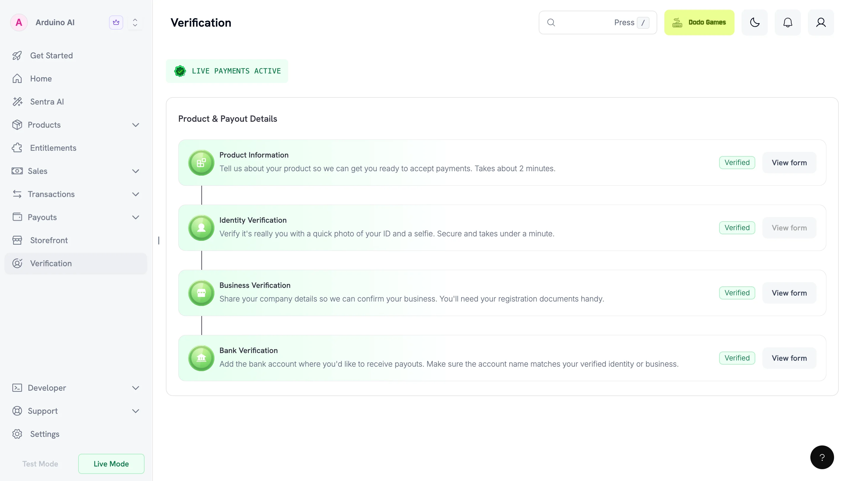 Verification Dashboard