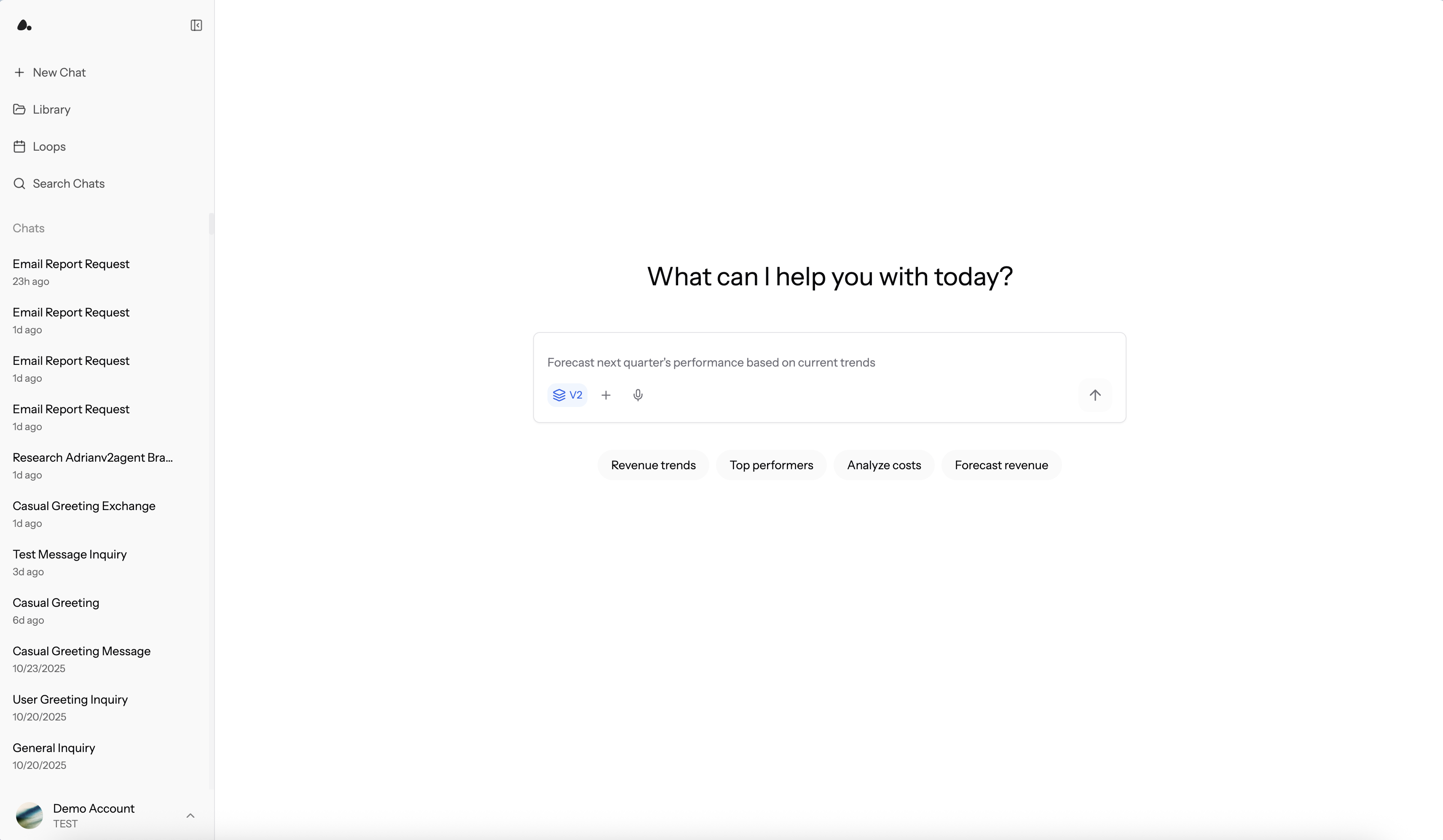 Doe chat interface showing the input field and activity panel