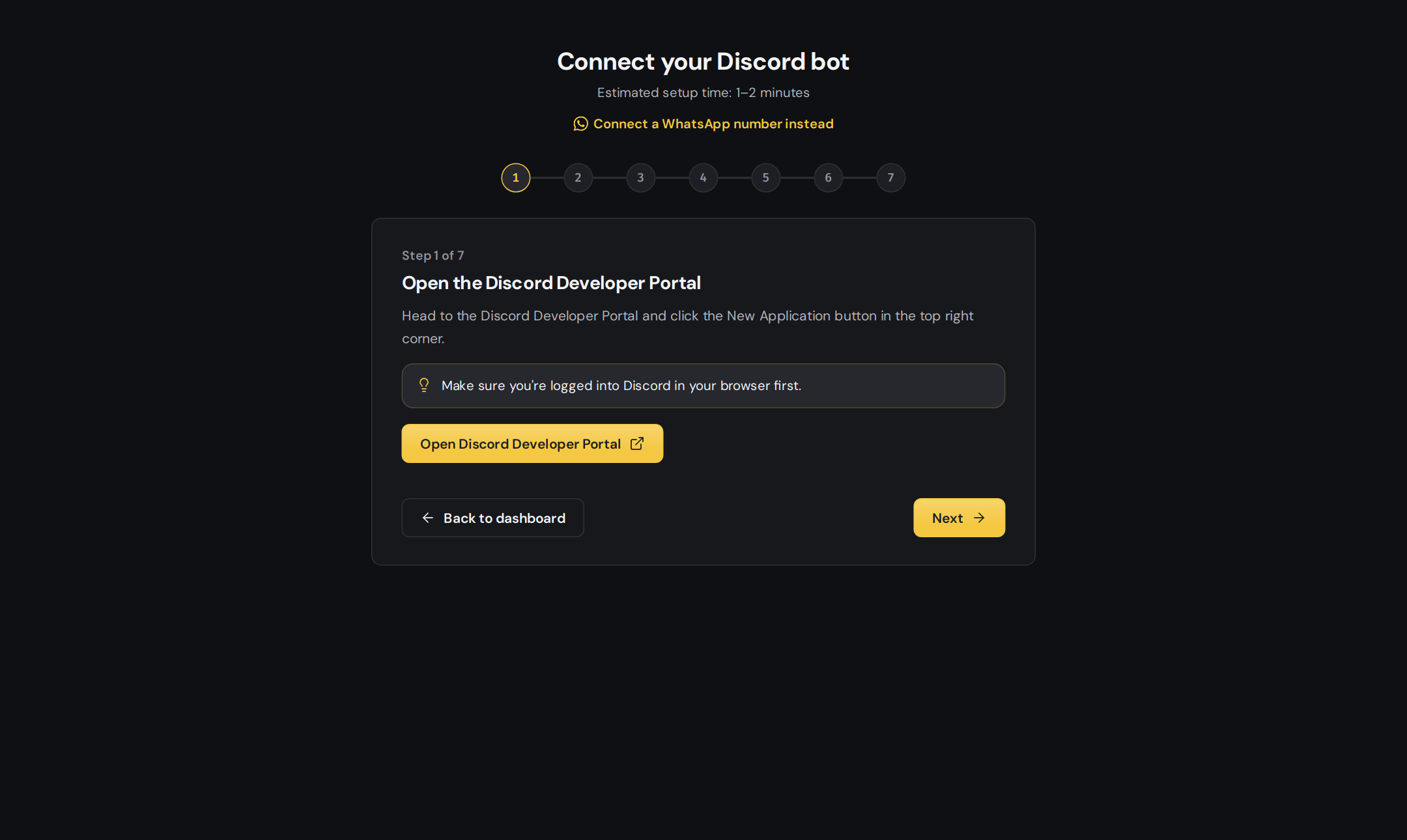 The DogeBot Connect page