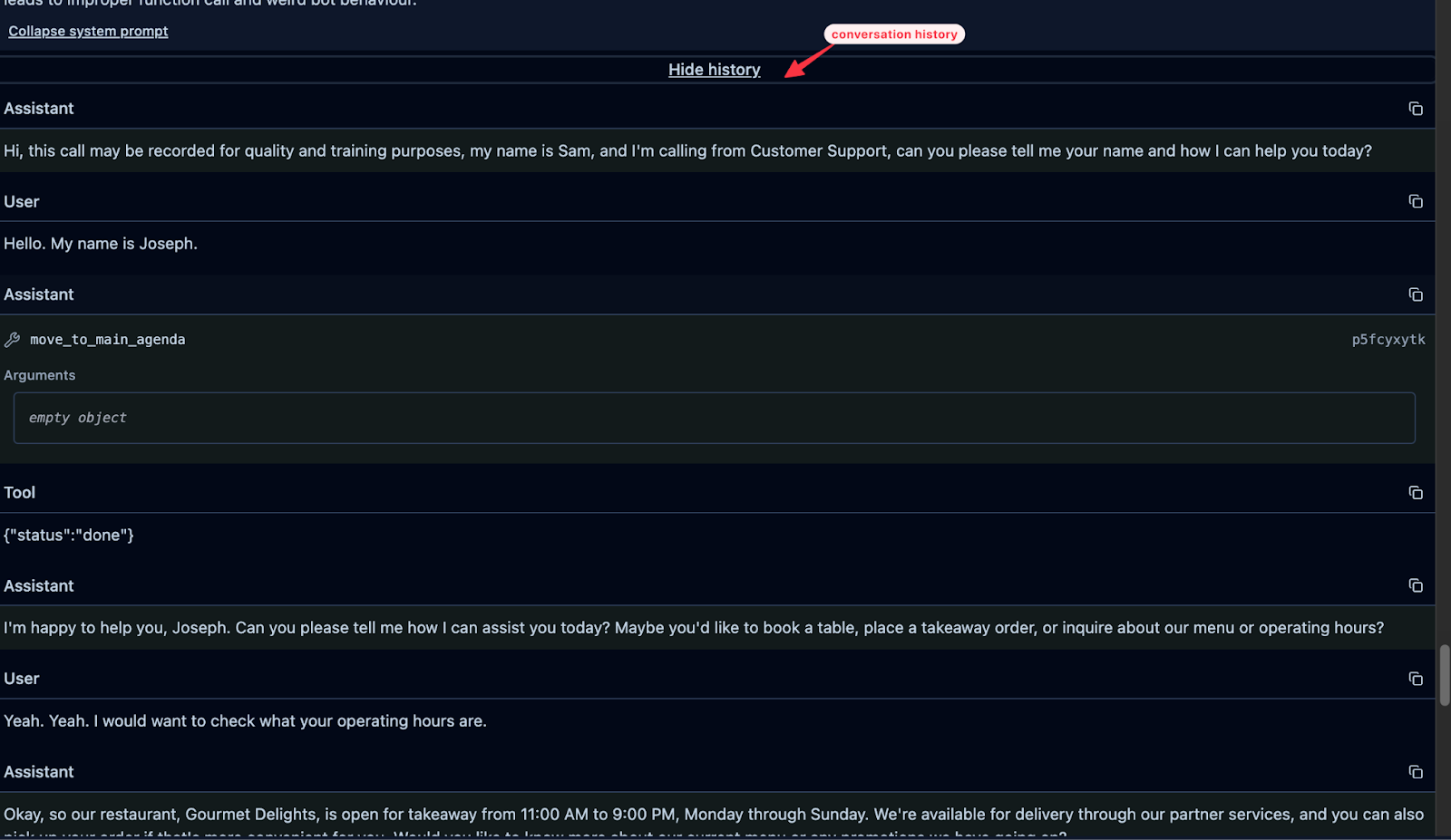 Conversation History