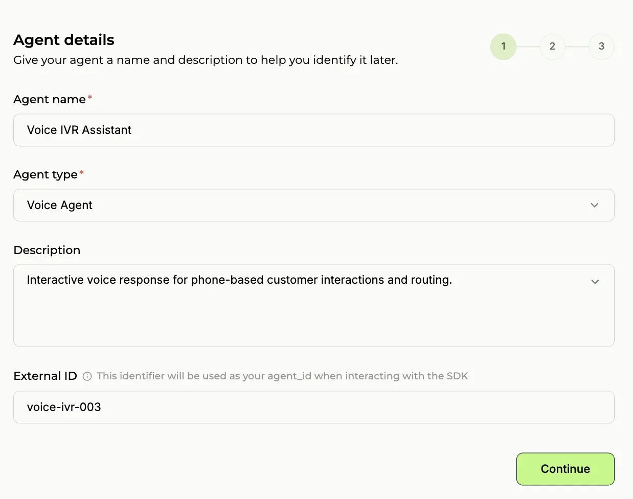 Creating a new agent in Paygent - Agent Name and ID
