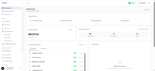 Redesigned Dojah UserApp