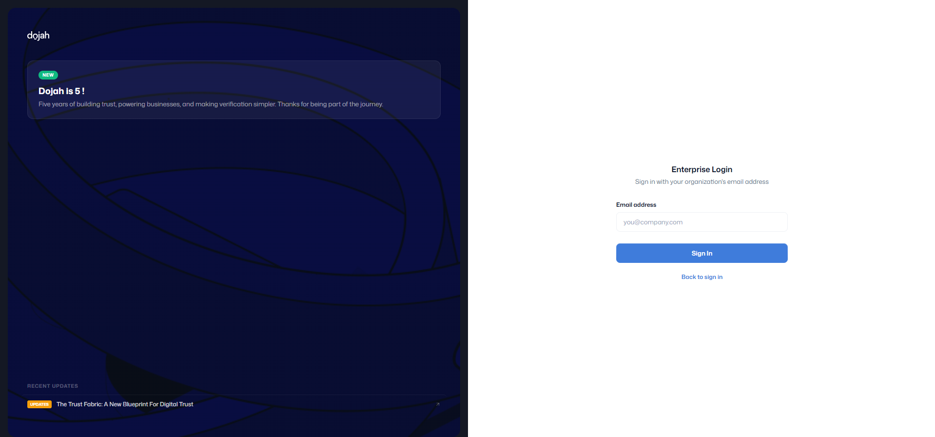 The Enterprise Login email step