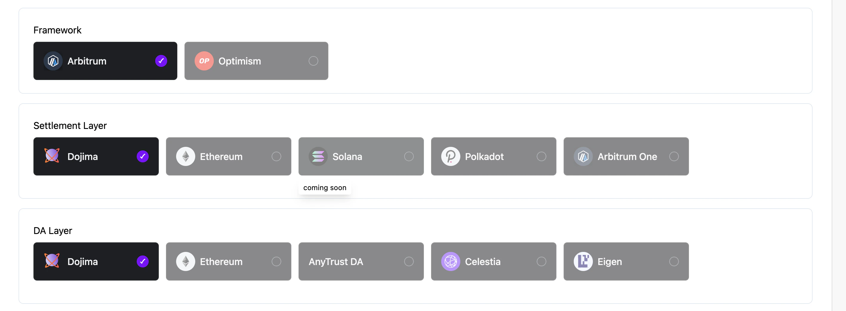 Deploy New Rollup Screenshot