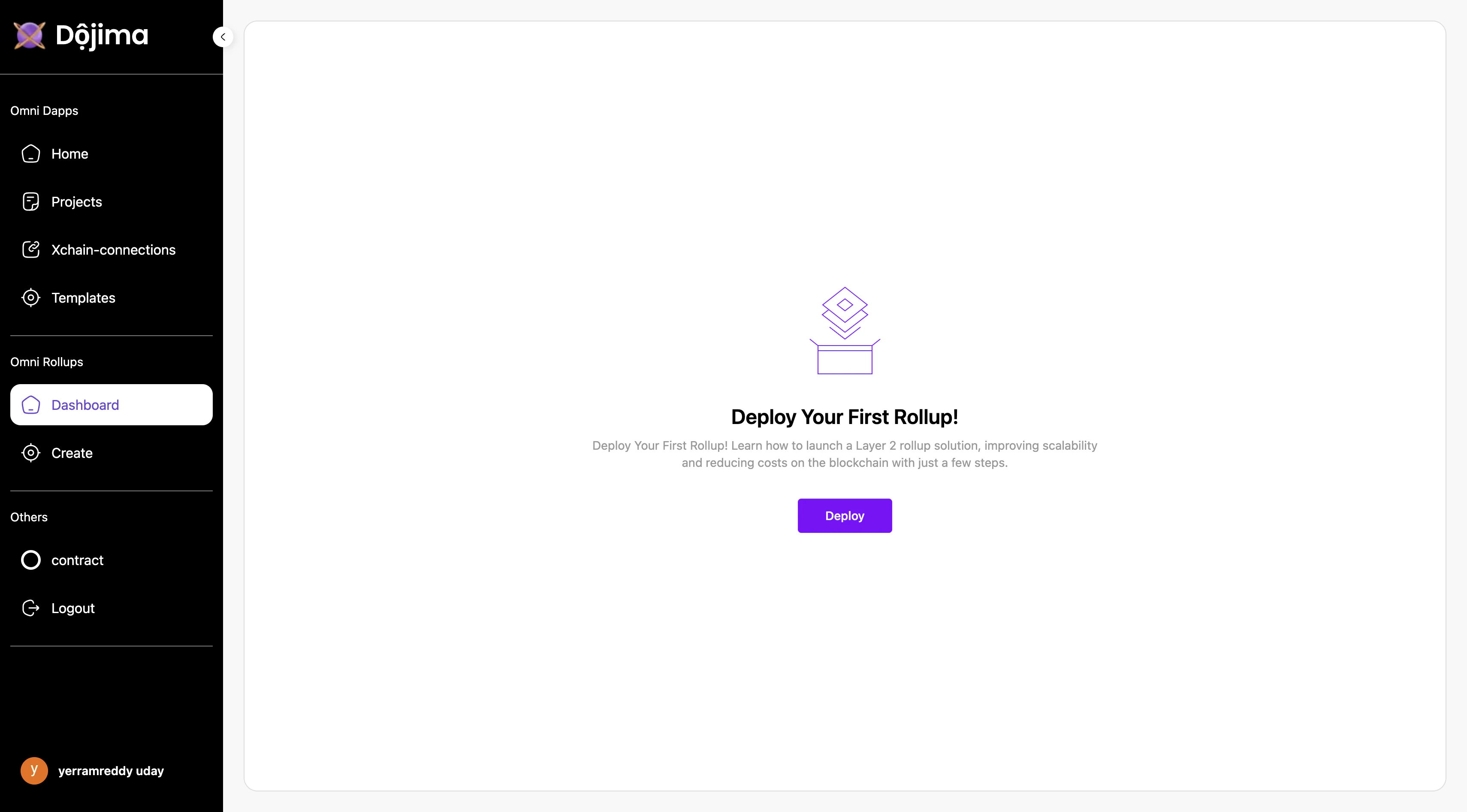 Deploy New Rollup Screenshot