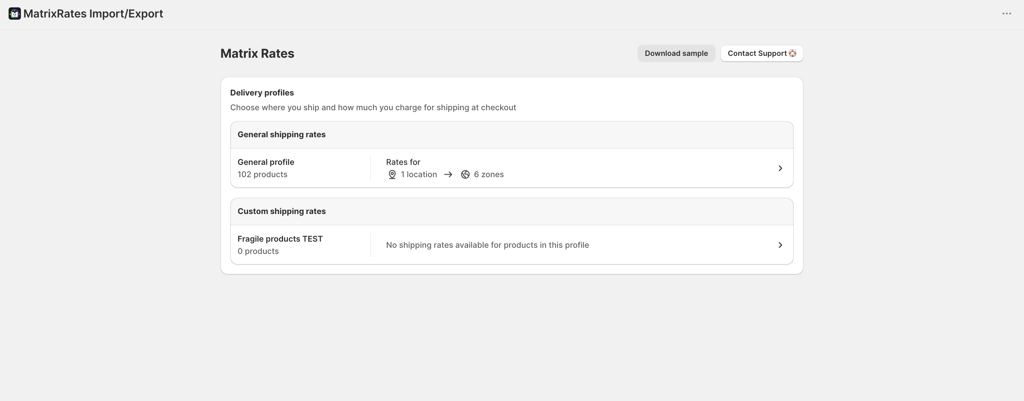 Select delivery profile