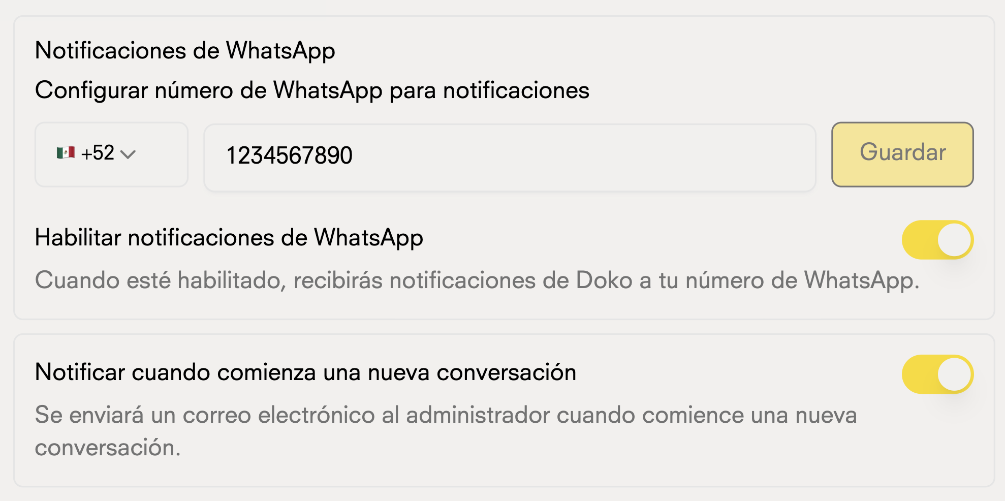 Notifications Settings