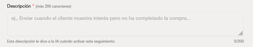 Descripción del seguimiento