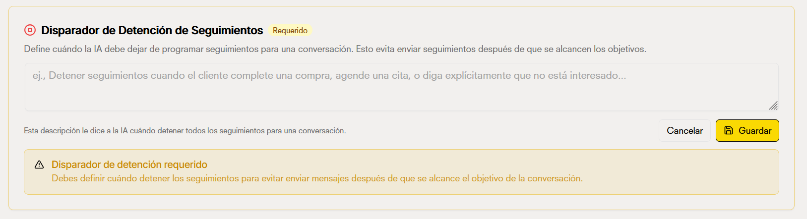 Gestión de seguimientos
