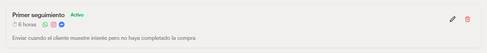 Gestión de seguimientos