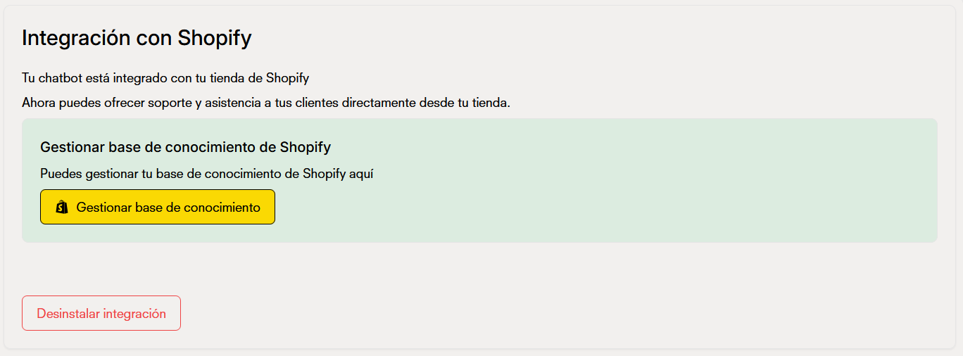 Integra tu cuenta de shopify