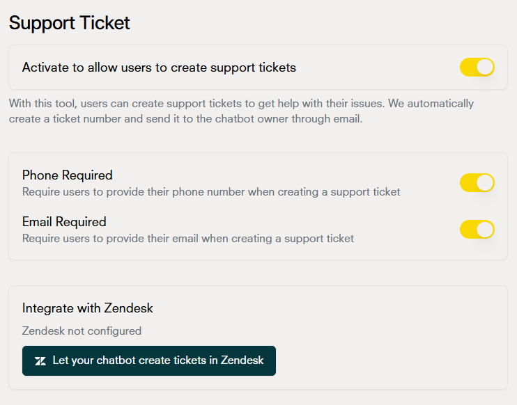 Support Ticket