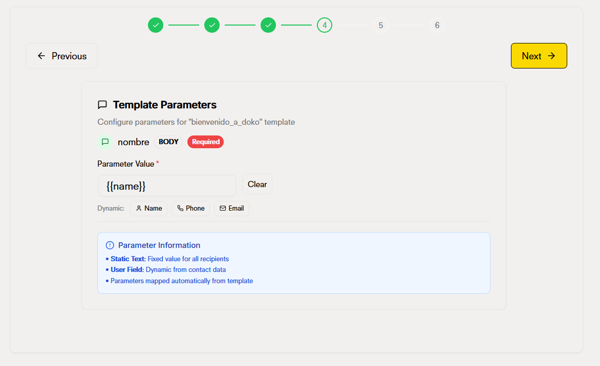 Configure parameters