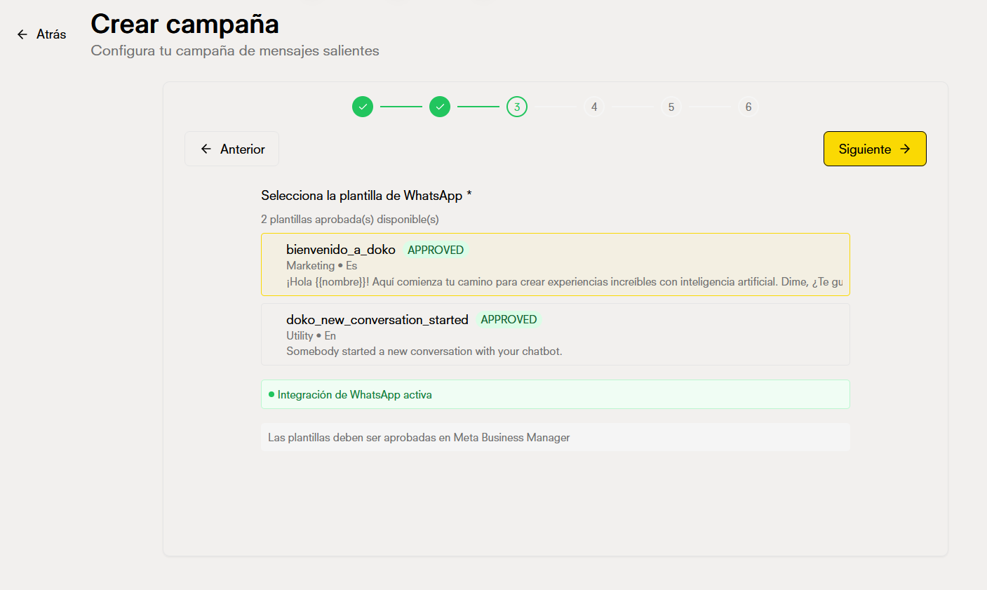Seleccionar plantilla