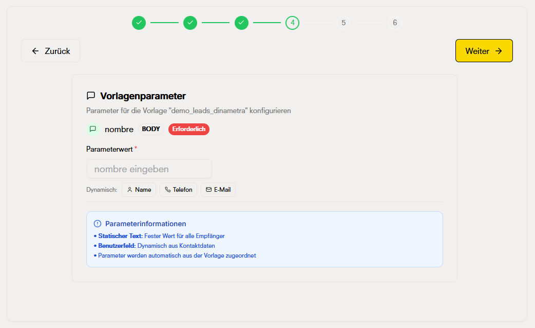 Parameter konfigurieren