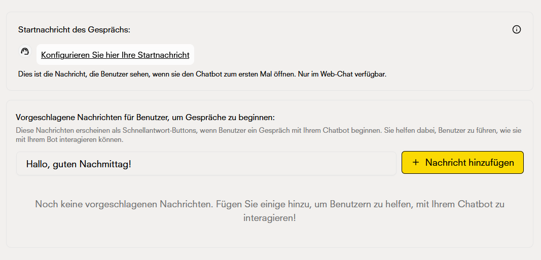 Willkommensnachricht