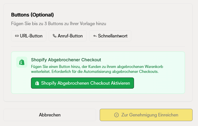 Vorlagenschaltflächen