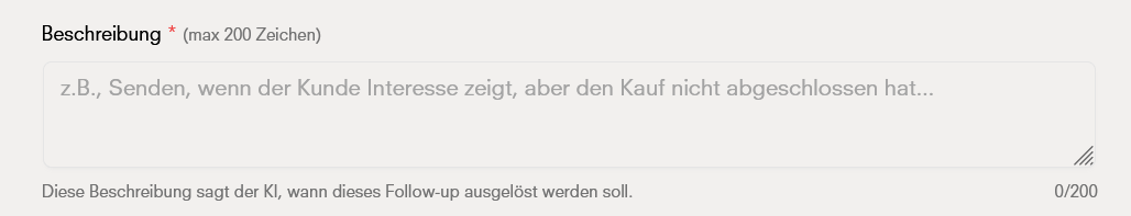 Beschreibung der Nachfassaktion