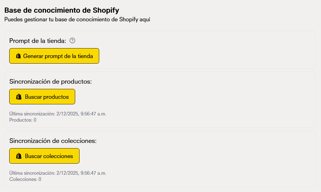 Integra tu cuenta de shopify