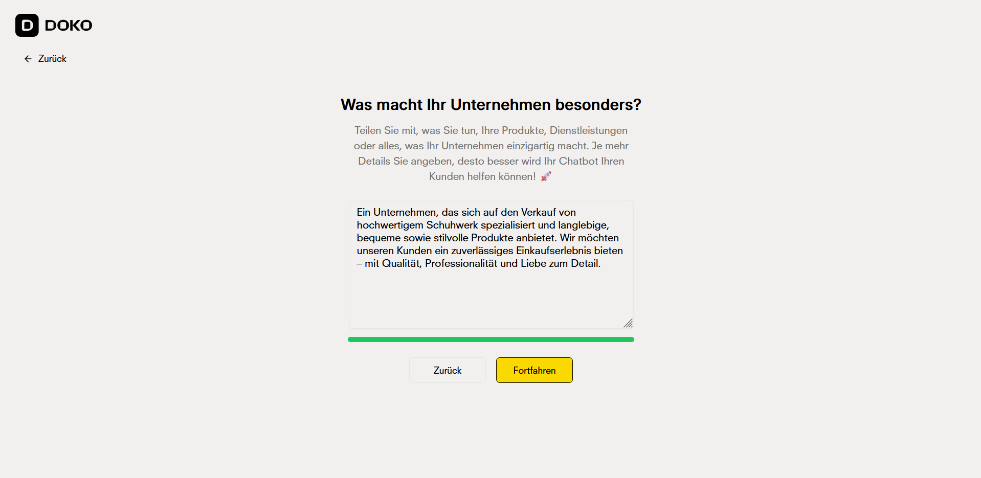 Beschreiben Sie Ihr Unternehmen