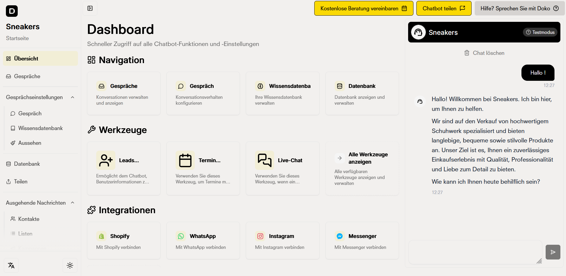 Neues Dashboard
